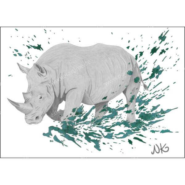 Postkarte Nashorn