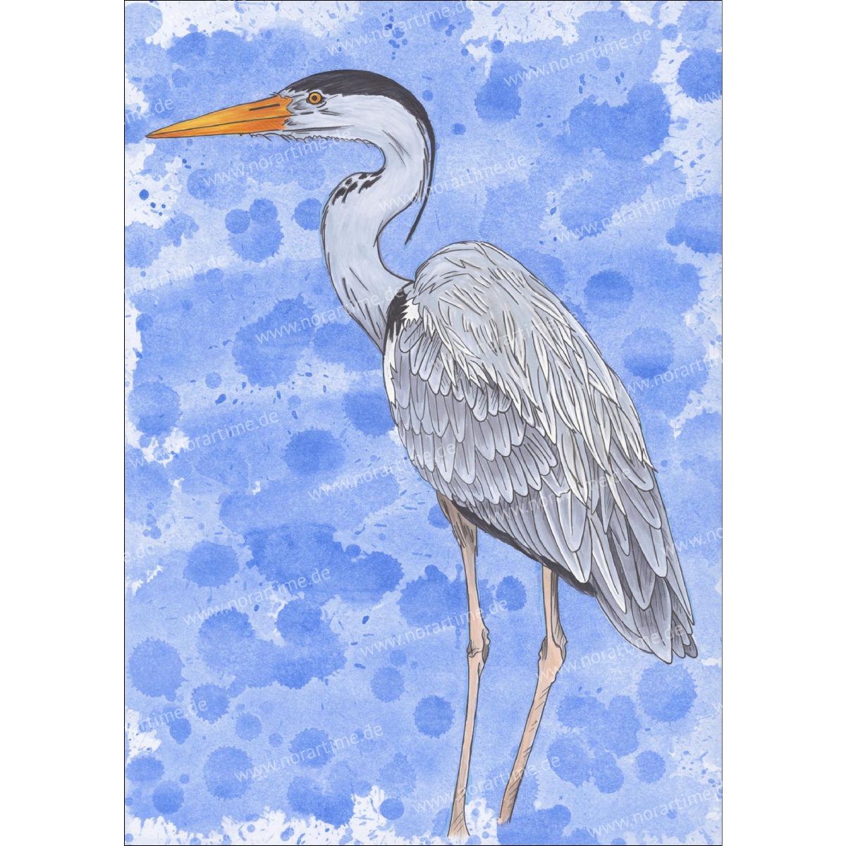 Print Graureiher - A3 Fineart Baumwollpapier